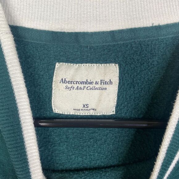 Abercrombie & Fitch Womens Cropped Sweatshirt Varsity Size XS Y2K - Picture 5 of 7